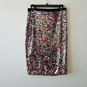 H&M multi color sequin skirt